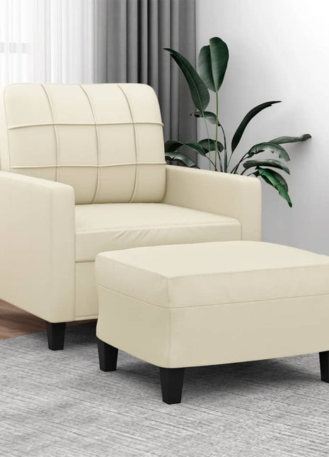 Fauteuil Met Voetenbank 60 Cm Kunstleer