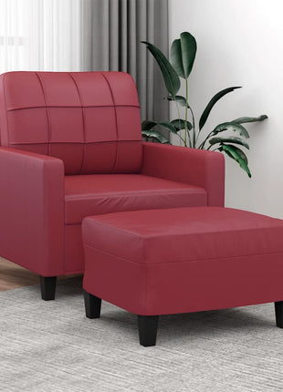 Fauteuil Met Voetenbank 60 Cm Kunstleer