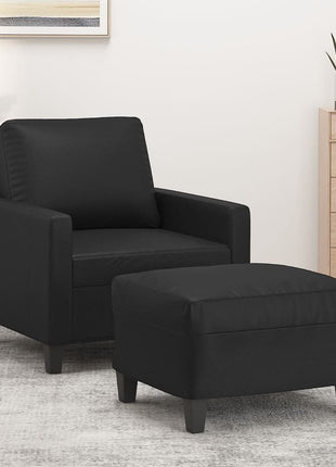Fauteuil Met Voetenbank 60 Cm Kunstleer