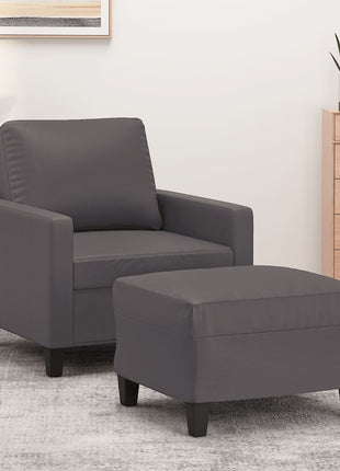 Fauteuil Met Voetenbank 60 Cm Kunstleer
