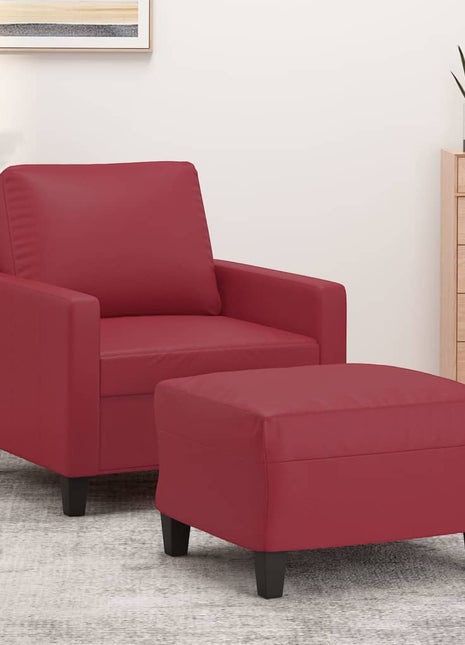 Fauteuil Met Voetenbank 60 Cm Kunstleer