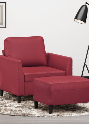 Fauteuil Met Voetenbank 60 Cm Kunstleer Kleurig