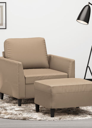 Fauteuil Met Voetenbank 60 Cm Kunstleer Kleurig