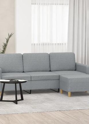 Driezitsbank Met Voetenbank 180 Cm Stof