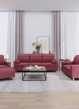 4-Delige Loungeset Met Kussens Stof