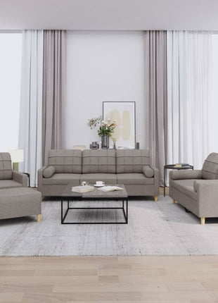 4-Delige Loungeset Met Kussens Stof