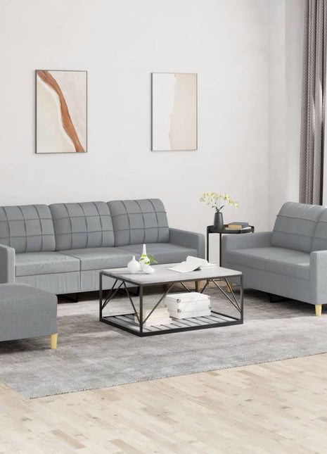 3-Delige Loungeset Met Kussens Stof