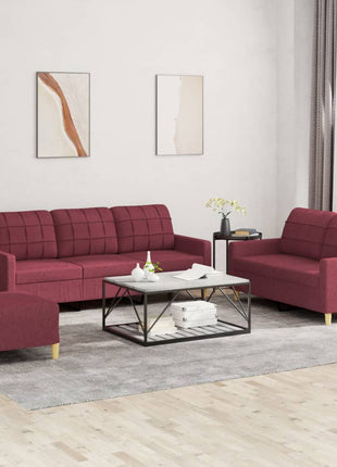 3-Delige Loungeset Met Kussens Stof