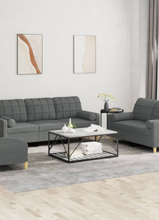 3-Delige Loungeset Met Kussens Stof