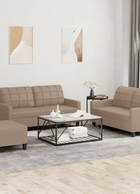 3-Delige Loungeset Met Kussens Kunstleer