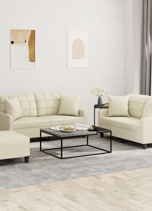 3-Delige Loungeset Met Kussens Kunstleer