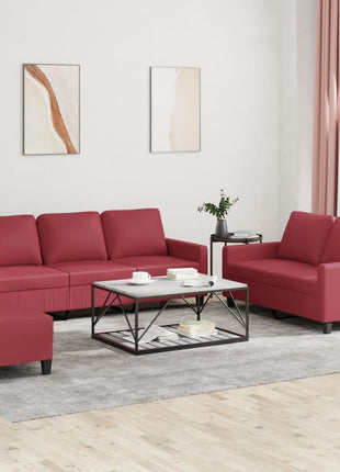 3-Delige Loungeset Met Kussens Kunstleer