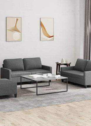 3-Delige Loungeset Met Kussens Stof Kleurig