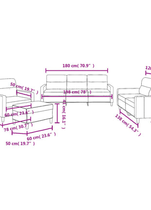 4-Delige Loungeset Met Kussens Stof
