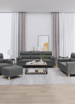 4-Delige Loungeset Met Kussens Stof