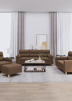 4-Delige Loungeset Met Kussens Stof