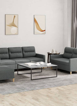 3-Delige Loungeset Met Kussens Stof
