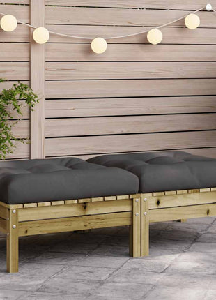 Tuinbank 2-Zits Met Kleurige Kussens Massief Grenenhout