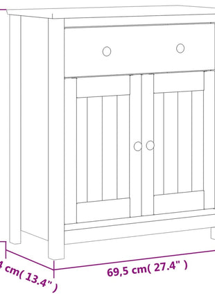 Badkamerkast Berg 69,5X34X80 Cm Massief Grenenhout
