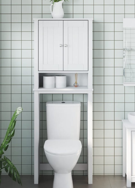 Toiletmeubel BERG 60x27x164,5 cm massief hout wit