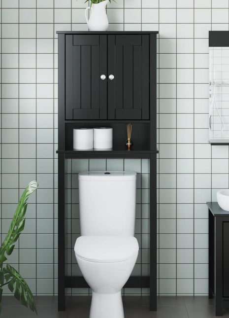 Toiletmeubel BERG 60x27x164,5 cm massief hout zwart