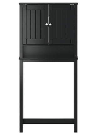 Wasmachinekast Berg 76X27X164,5 Cm Massief Hout Zwart