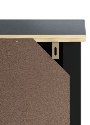 Wasmachinekast Berg 76X27X164,5 Cm Massief Hout Zwart