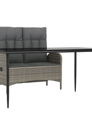 2-Delige Tuinset Met Kussens Poly Rattan Grijs