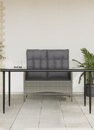 2-Delige Tuinset Met Kussens Poly Rattan Grijs