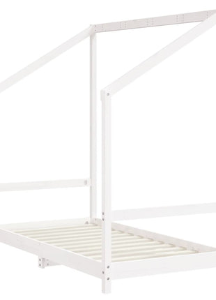 Kinderbedframe 2x(80x160) cm massief grenenhout wit