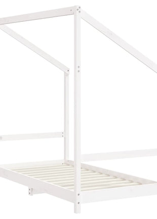 Kinderbedframe 2x(80x160) cm massief grenenhout wit