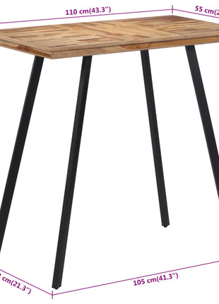 Bartafel 110x55x105 cm massief teakhout