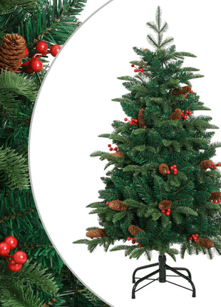 Kunstkerstboom Met Scharnieren Dennenappels En Bessen