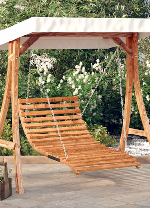 Schommelbed Met Luifel Vurenhout Met Teak Afwerking