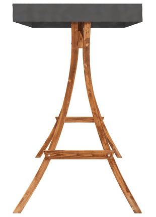 Schommelbed Met Luifel Vurenhout Met Teak Afwerking