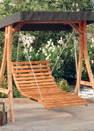 Schommelbed Met Luifel Vurenhout Met Teak Afwerking