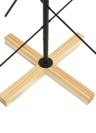 Kerstdecoratie Kerstboom Met Houten Basis Metaal Zwart Zwart