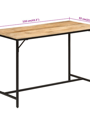 Eettafel 110x55x75 cm massief ruw mangohout en ijzer