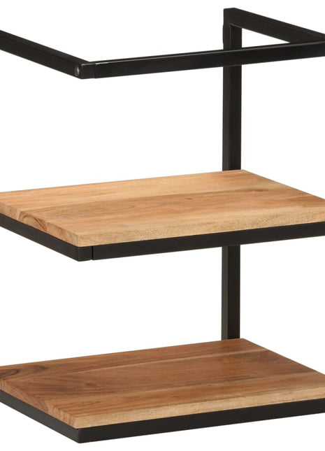 Wandschap 40x30x50 cm massief acaciahout en ijzer