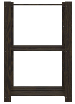 Opbergrek 3-laags 60x38x90 cm massief grenenhout zwart