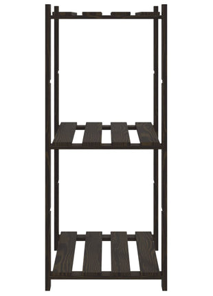 Opbergrek 3-laags 60x38x90 cm massief grenenhout zwart