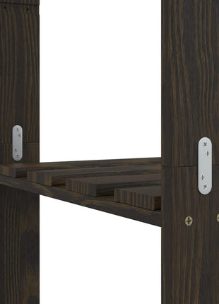 Opbergrek 3-laags 60x38x90 cm massief grenenhout zwart