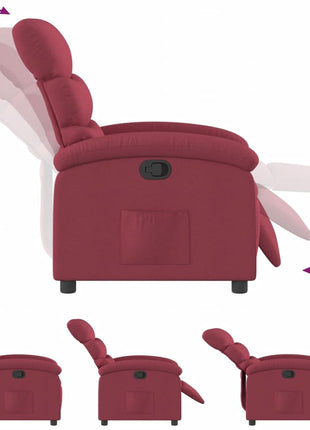 Fauteuil Verstelbaar Stof Wijnrood