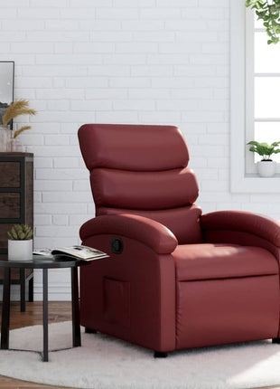 Fauteuil Verstelbaar Kunstleer Wijnrood