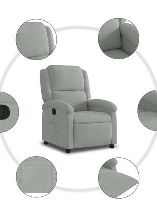 Relaxfauteuil Fluweel Lichtgrijs