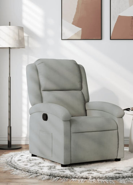 Relaxfauteuil Fluweel Lichtgrijs