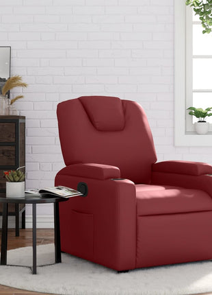 Fauteuil verstelbaar kunstleer wijnrood