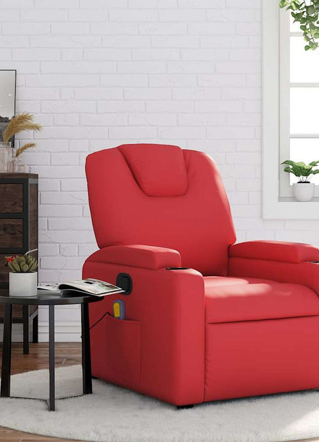 Fauteuil Verstelbaar Kunstleer Rood