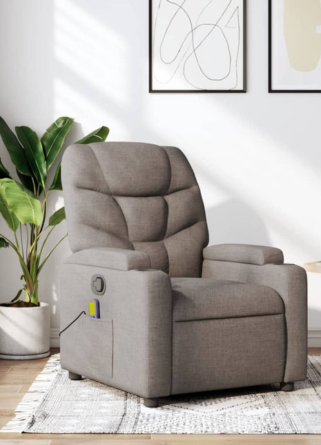 Massagestoel verstelbaar stof taupe