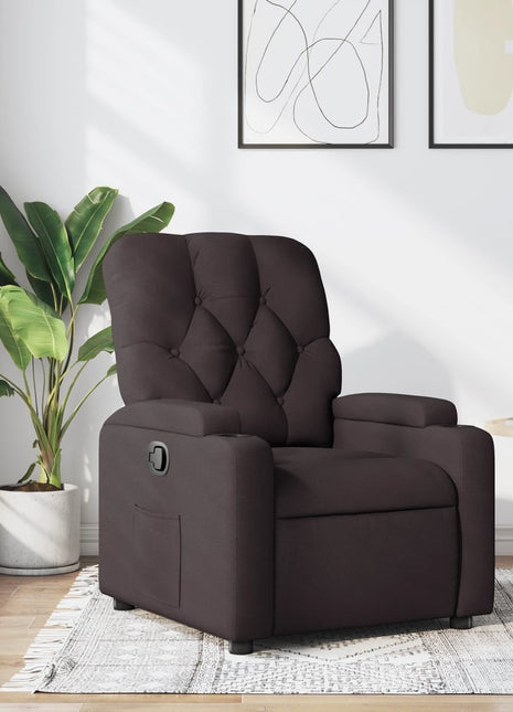 Fauteuil verstelbaar stof donkerbruin